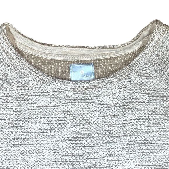 Sunday Metallic Oatmeal Knit Sweater Sz M - Picture 3 of 13